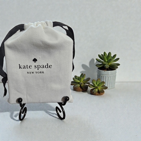 KATE SPADE Cream Enamel Bangle with Spades & Interior In Gold Tone - Picture 2 of 5